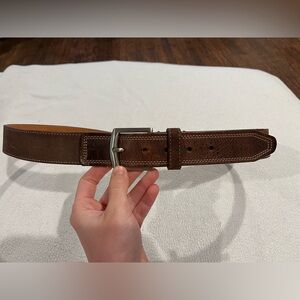 Martin Dingman Brown Leather and Suede Belt - Size 36